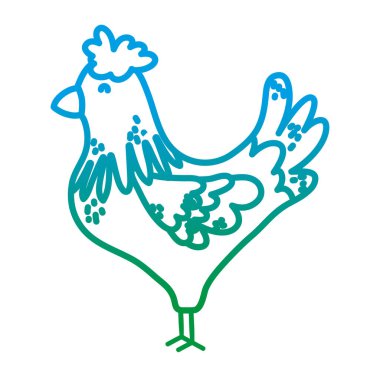 bozulmuş satır şirin horoz çiftlik hayvan simge vektör çizim