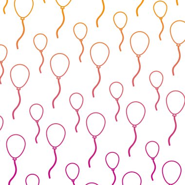 satır balon parti dekorasyon nesne arka plan vektör çizim bozulmuş