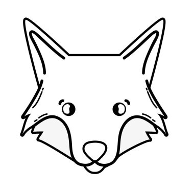 satır şirin fox baş vahşi hayvan vektör çizim