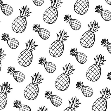 Grunge lezzetli ananas taze meyve arka plan vektör çizim
