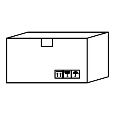 satır büyük bir kutu paket boş ürün vektör çizim