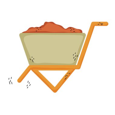 İnşaat paketlenip kargo ulaşım vektör çizim içinde kum