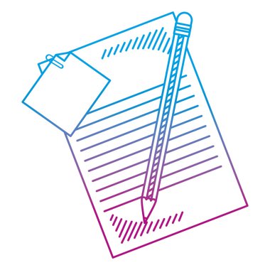 bozulmuş satır yaprak kağıt ahşap kalem ve Not vektör çizim ile