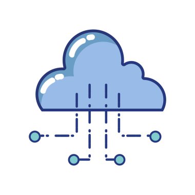 gökyüzünde hava vektör çizim yağmur hattı doğal bulut