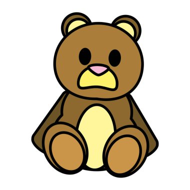 renk ayı teddy şirin oyuncak çocukluk vektör çizim