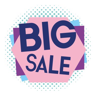 Özel büyük fırsat satış etiket vektör çizim