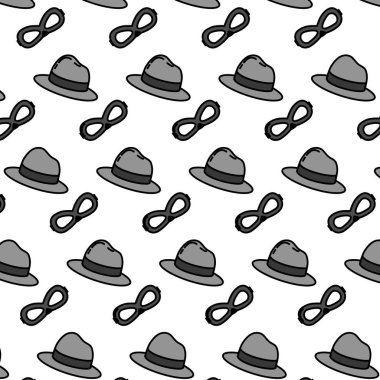 renk şık şapka ve maske nesnesi arka plan vektör çizim