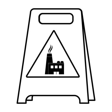 satır plastik dikkat amblemi fabrika kirliliği vektör çizim