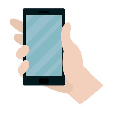 Elektronik smartphone teknoloji stil vektör çizim ile el