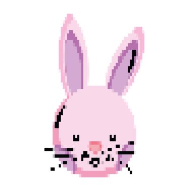 hayvan vektör çizim pixelated kadın tavşan baş