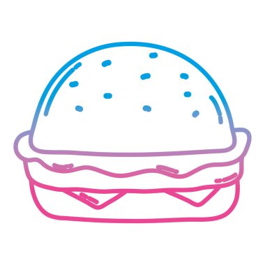 bozulmuş satır lezzetli hamburger sağlıksız fastfood yemek vektör çizim