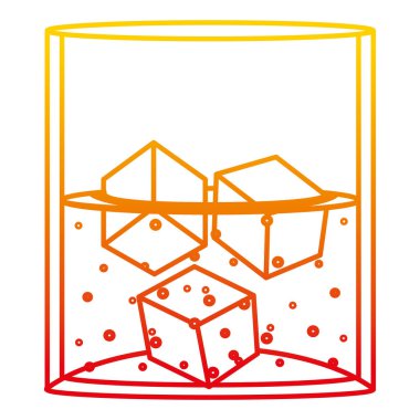 bozulmuş satır votka cam içecek küpleri buz vektör çizim ile