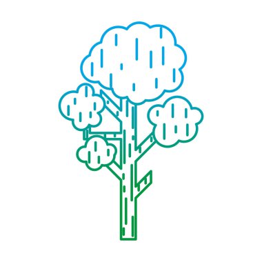 bozulmuş hattı doğal ağaç dalları yaprakları stil vektör çizim