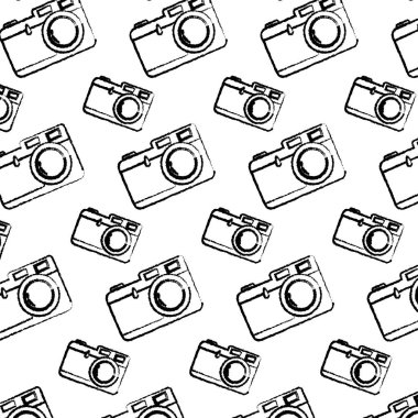 Grunge retro odak fotoğraf makinesi ekipmanları arka plan vektör çizim