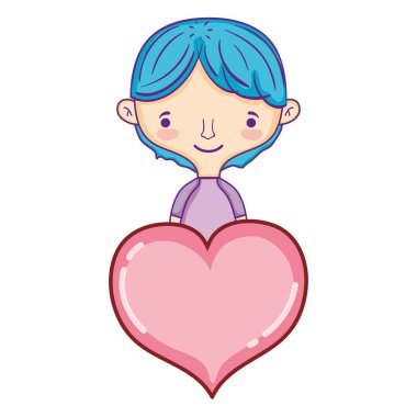 tutku kalp vektör çizim ile şirin adam saç modeli