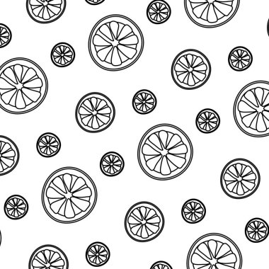 satır egzotik dilim limon meyve arka plan vektör çizim