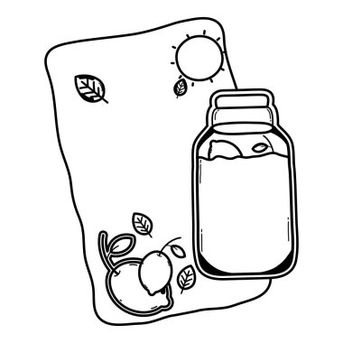 mason koru vektör çizim içinde limon ile hat kart haber