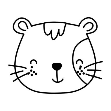 satır şirin kedi baş hayvan arka plan vektör çizim evde beslenen hayvan