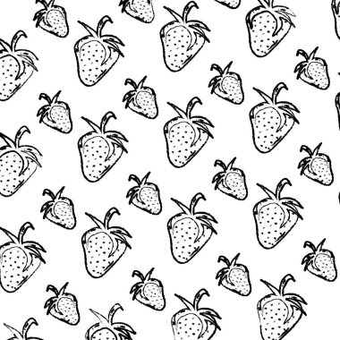 Grunge lezzetli çilek organik meyve arka plan vektör çizim