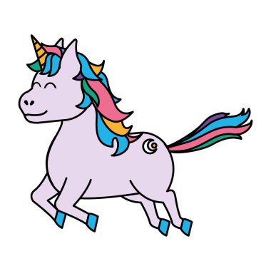 renk sevimli tek boynuzlu at ok dövme stil vektör çizim ile