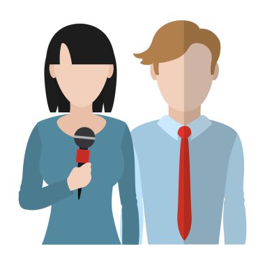 kadın ve adam haber ortak gazetecilere illüstrasyon vektör