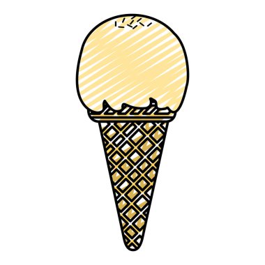 dondurma bir top ve koni vektör çizim ile doodle