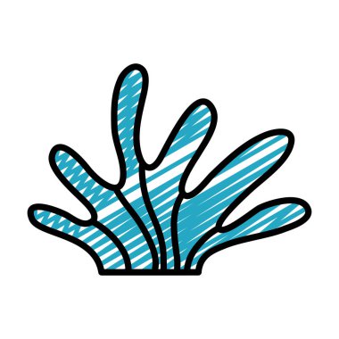 doğa deniz yosunu deniz egzotik bitki vektör çizim doodle