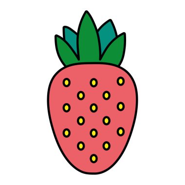 renk lezzetli çilek taze meyve beslenme vektör çizim