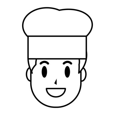 satır mutlu adam chef şapka tasarım vektör çizim ile