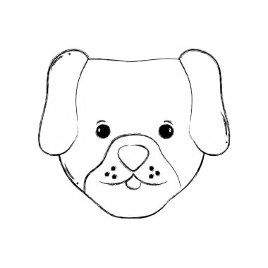sevimli köpek baş evde beslenen hayvan hayvan vektör çizim şekil