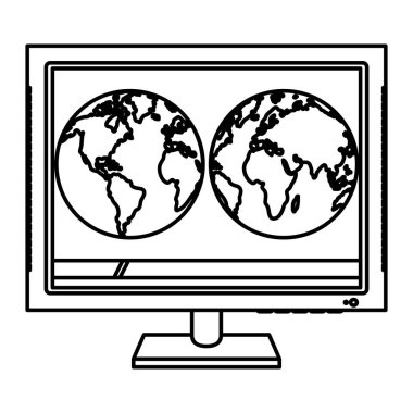 çizgi elektronik ekran bilgisayar teknoloji hizmet vektör çizim