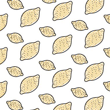 Doodle lezzetli taze papaya meyve arka plan vektör çizim