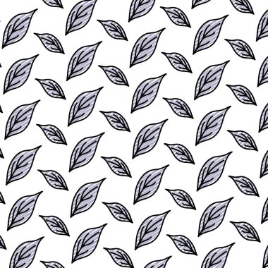 Doodle şirin egzotik yaprak tarzı arka plan vektör çizim