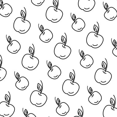 satır lezzetli elma taze meyve arka plan vektör çizim