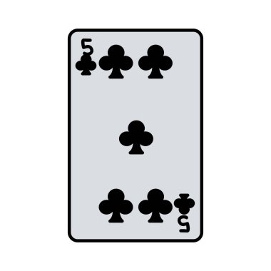 Beş yonca casino kart oyun vektör çizim renk