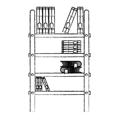 Grunge kitaplar eğitim ahşap kitaplık nesnesi vektör çizim içinde