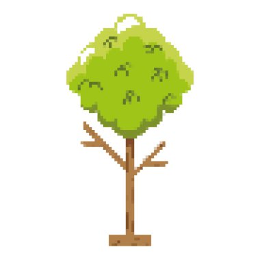 pixelated doğa ağaç dalı sapı vektör çizim ile yaprak