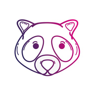 satır şirin rakun baş vahşi hayvan vektör çizim