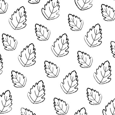 Grunge botanik sevimli yaprak egzotik arka plan vektör çizim