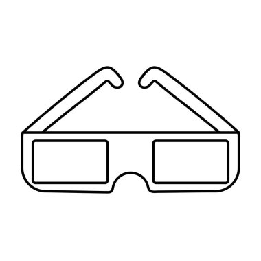 satır 3d gözlük cine film teknoloji vektör çizim