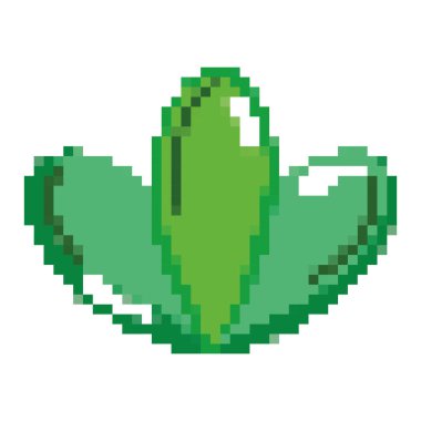 pixelated güzel tropikal yaprak stil vektör çizim bitki