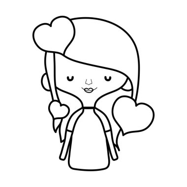 Kalpler stil vektör çizim satırı güzellik kadın saç modeli