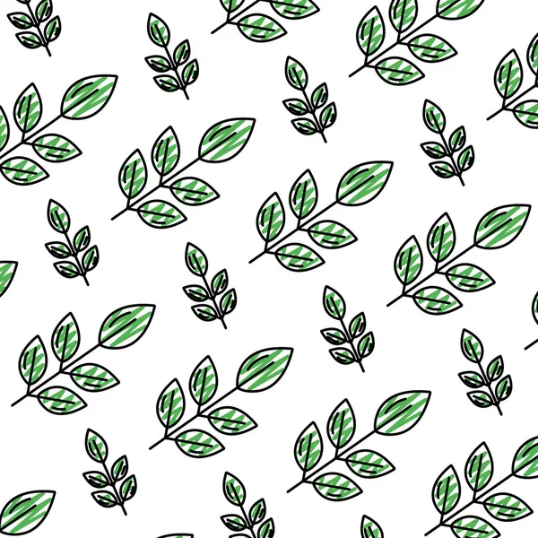 Doodle Exotique Belle Plante Feuilles Fond Vectoriel Illustration — Image vectorielle