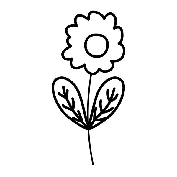 Линия Красота Экзотическое Цветочное Растение Векторной Иллюстрацией Листьев — стоковый вектор