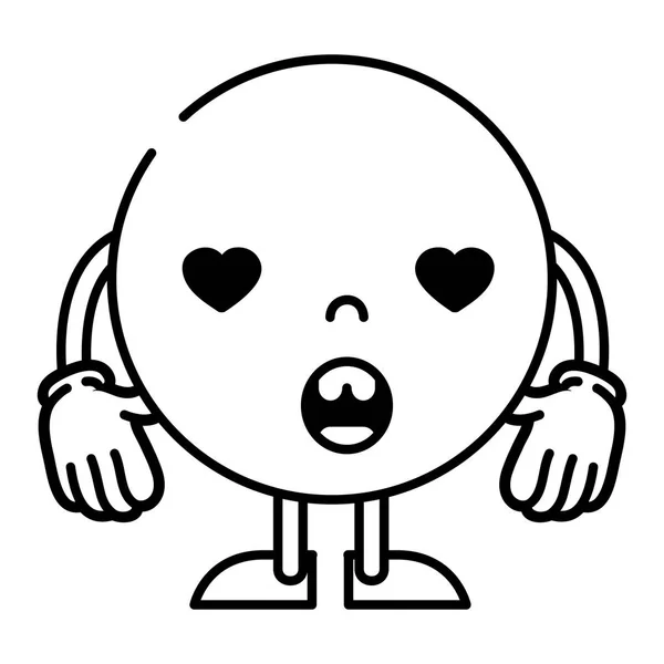 Línea Lovestruck Carácter Emoji Con Brazos Piernas Vector Ilustración — Vector de stock
