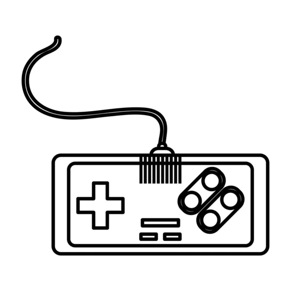 Linii Videogame Konsola Symulator Technologii Gracz Ilustracja Wektorowa — Wektor stockowy