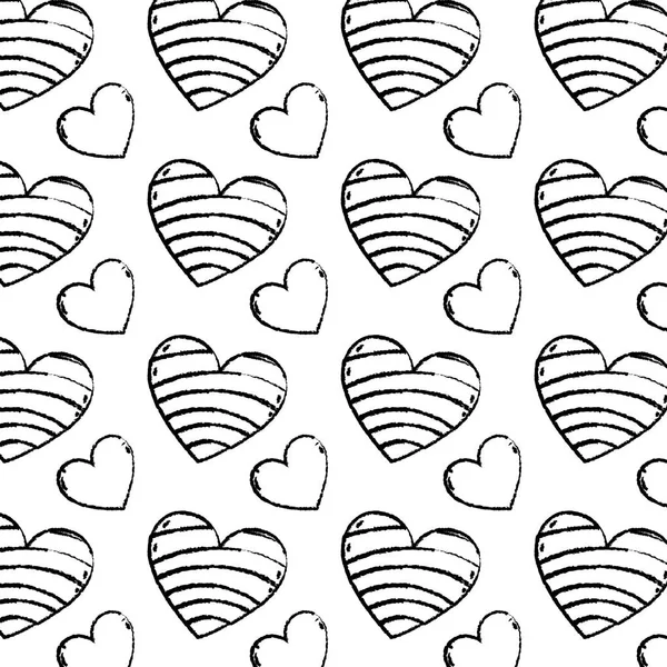 Grunge Décoration Coeur Forme Tendance Fond Vectoriel Illustration — Image vectorielle
