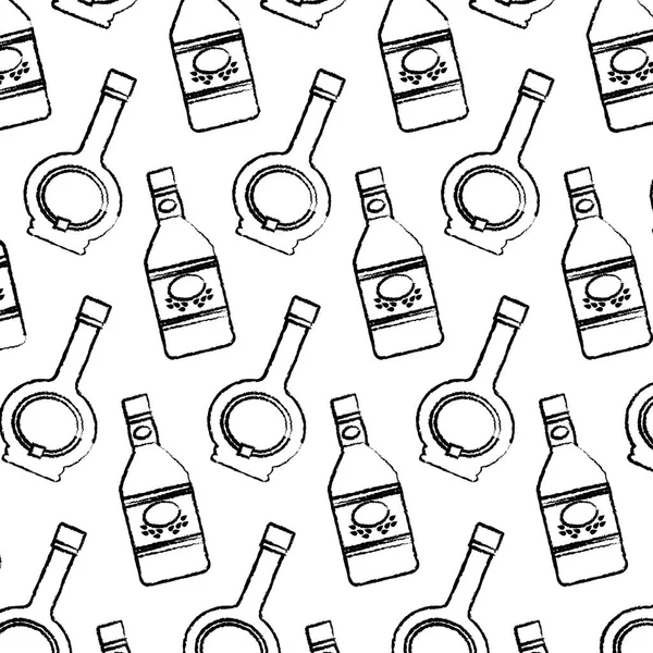 Grunge Blanco Tequila Botella Cóctel Fondo Vector Ilustración — Archivo Imágenes Vectoriales