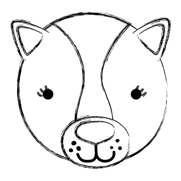 Гранж Милая Голова Льва Дикие Животные Векторные Иллюстрации — стоковый вектор