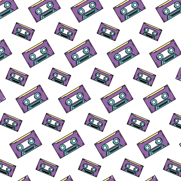 Bande Couleur Cassette Rétro Musique Fond Vectoriel Illustration — Image vectorielle